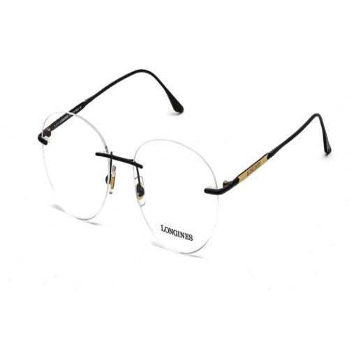 론진 남성용 안경테 Clear Demo 렌즈 Shiny 블루 Rimless 프레임 LG5002 H 090 단일사이즈