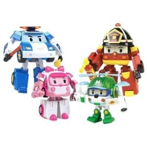 변신로봇 폴리 엠버 로이 헬리 5인치 디럭스 4종팩 세트