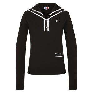 까스텔바작  여성 라인 배색 세일러 카라 니트 (BGBFSW501BK)