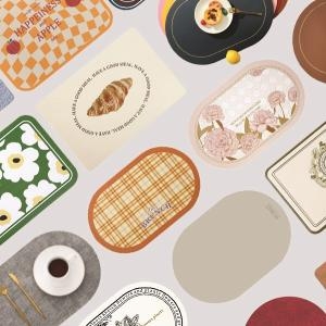 포유  PVC 린넨 가죽 방수 식탁 미끄럼방지 북유럽 테이블 매트