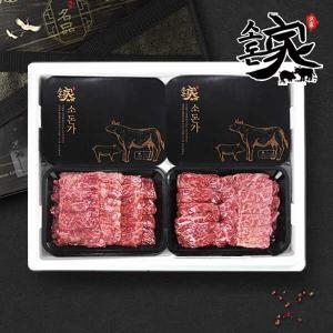 소소한돈가 소돈가 1++ 투뿔한우 구이 모듬 선물세트 1.6kg