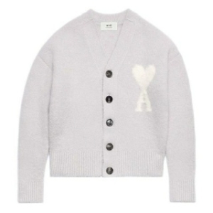 아미 여성 빅 하트 로고 알파카 가디건 UKC025 KN0032