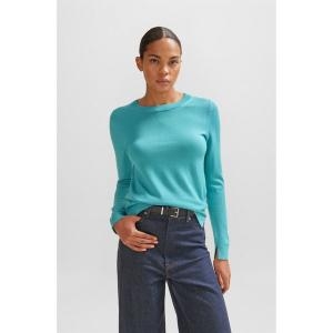 보스 SP24 Women 레귤러핏 버진울 니트 오픈 블루 50492551483