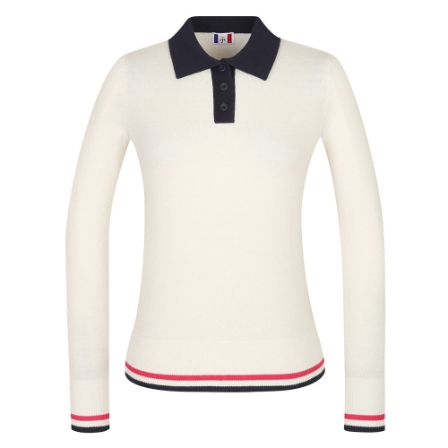 까스텔바작  여성 울캐시 배색 카라 니트 (BGBWSW604)