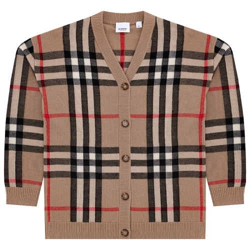 버버리 8072919 8A 빈티지 체크 울 가디건