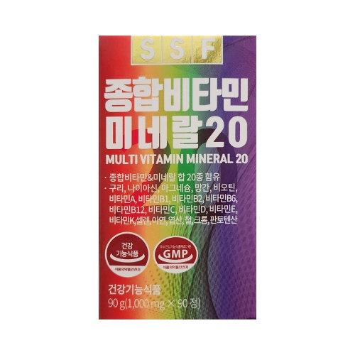 순수식품 종합비타민 미네랄 20 90정