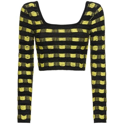 페라리 울 니트 오픈 백 크롭 탑 B0061004998