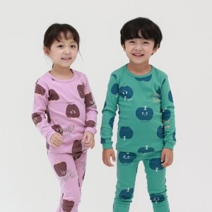 알록달록 긴팔내의 유아 아동 실내복 피망애플