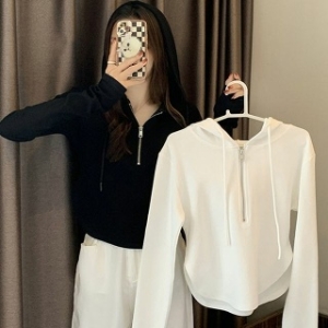 셀러허브 OFM69M86여성 반집업 후드티셔츠 여자 집업