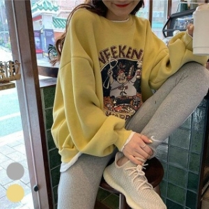 셀러허브 OFL64M0R 여성 겨울 보온 레이어드 맨투맨티셔츠