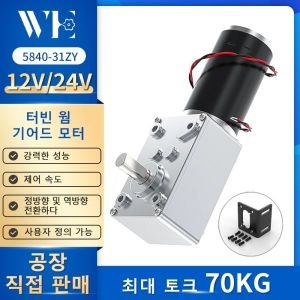퀵실버 DC 5840-31ZY 소형 웜 기어 모터 12V 24V 7RPM 470RPM 속도 고토크 고출력 50