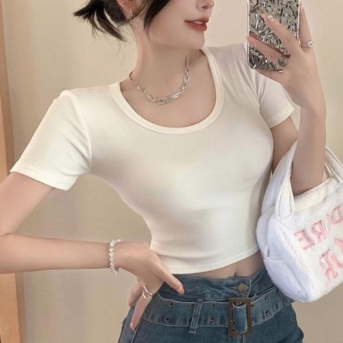 오노마 G126181_미친스판 U넥 섹시티 배꼽티 크롭티