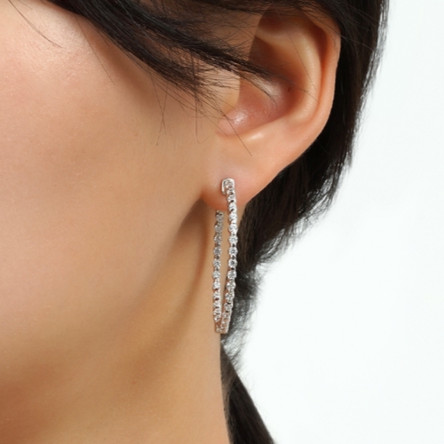 미니골드  김천점 LVER 테니스 오벌 라운드컷 귀걸이 2.50mm EAAM1005