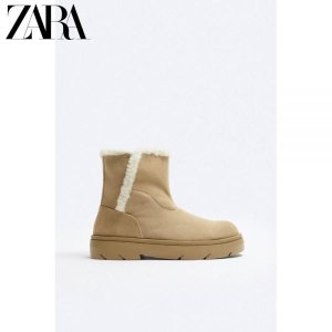 자라 JIKTEM 퍼 부츠 스웨이드 발목부츠 방한 겨울신발 WD3121402