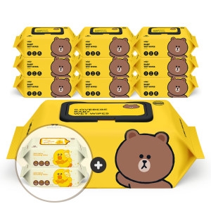 아이러브베베 라인프렌즈 브라운 물티슈 캡형 77매 + 리필형 20매