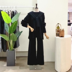 포커스 FW3L9ST5720 머플러 포인트 와이드 팬츠 세트