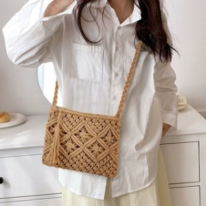 셀러허브 OFJ4N6S5 스퀘어백 뜨개가방 여행가방 미니백 데일리가방