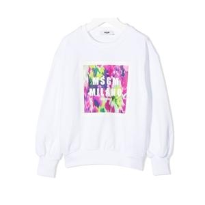 MSGM 여성 컬러풀 스퀘어 로고 맨투맨 MS026852 001