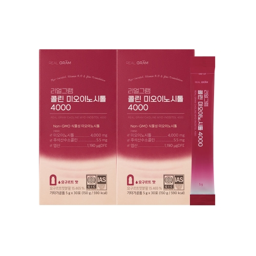 리얼그램 콜린 미오이노시톨 4000 5g 30포