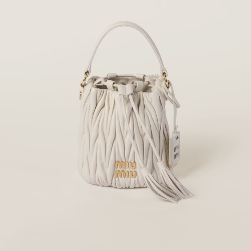 미우미우 마테라쎄 나파 가죽 버킷백_5BE085 N88 F0009