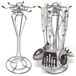 리빙코아  회전식 조리기구걸이 회전주방걸이 스텐주방걸이 키친툴 거치대 6098