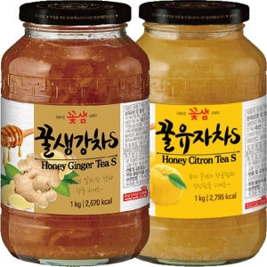 꽃샘식품 꽃샘 꿀유자차 1kg+꿀생강차 1kg