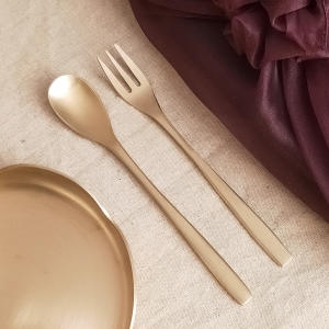 놋향 방짜유기 티스푼티포크 세트