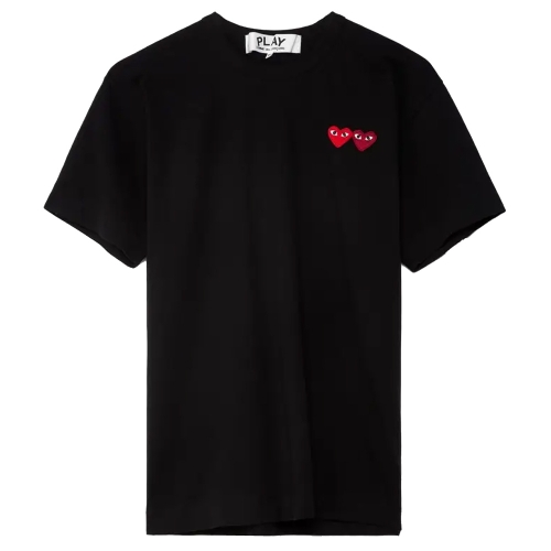 꼼데가르송 플레이 더블 하트 로고 반팔티셔츠 블랙 AZT2260511