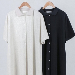 오너클랜 카라 빅사이즈미시옷 원피스 코튼 307G954S 여성큰옷 중년 마담옷 의류