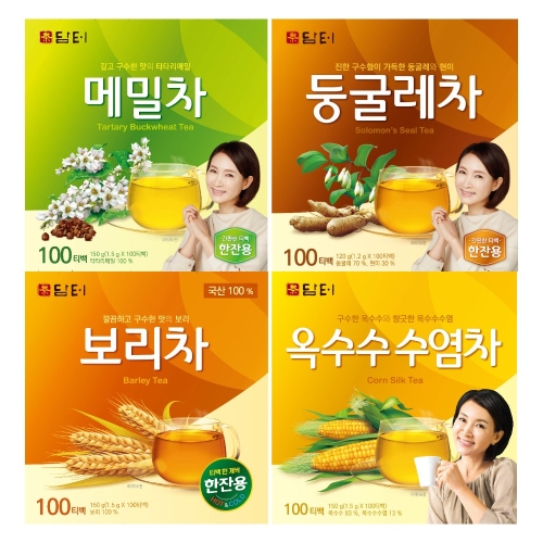 담터  침출차 티백 100T 4종 메밀차+보리차+옥수수수염차+둥글레차 총400T