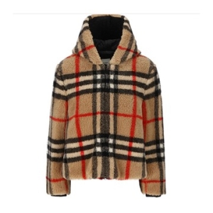 버버리 여성 체크 플리스 후드 자켓 8072752