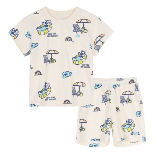 NBA-KIDS KIDS 토들러 썸머 전판 프린트 티셔츠 반바지 세트 5-2 K225ST004P