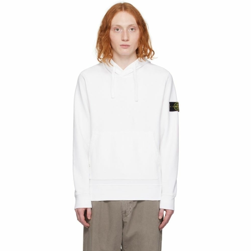 스톤아일랜드 남성 화이트 가먼트다잉 후디 후드/맨투맨 241828M202070