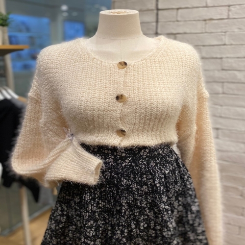 트위 라운드 스웨터 가디건 TKIBFCD001