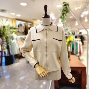 멜로디가든 라인카라집업 가디건 M4S2C102