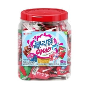 롯데  롤리팝 아이스 60개입 죠스바 사탕 스크류바 사탕 수박바 사탕 주물러 사탕 롤리팝 사탕 아이스크림