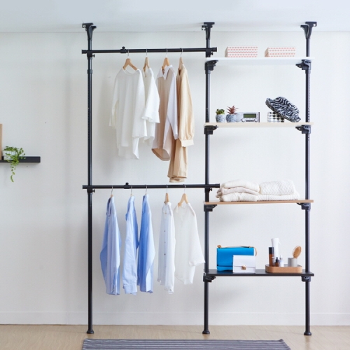 롯데알미늄 이지온 국민튼튼 우드 선반 행거 EOB-306WOOD