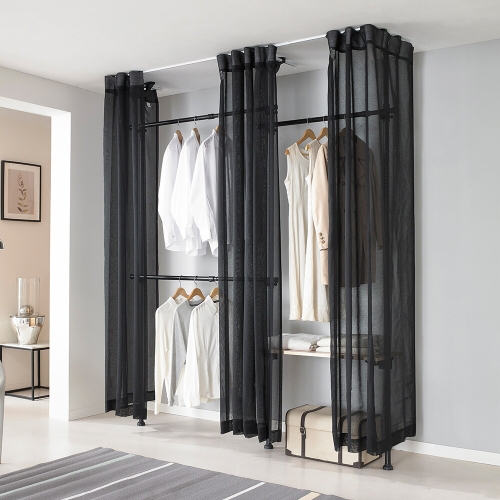 롯데알미늄 이지온 국민튼튼 4단 선반 커튼 행거 EOB-S314M