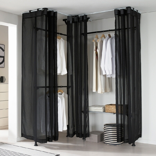 롯데알미늄 이지온 시스루 코너커튼행거 EOB-S413W