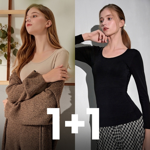 WOX 여성 히트 브라탑 배쏙티 긴팔형 보정속옷