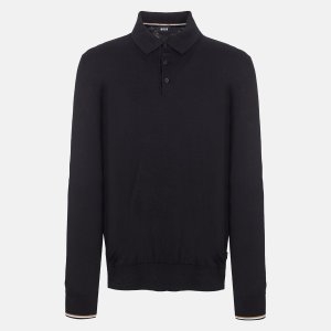 보스 SP24 레귤러핏 긴팔 폴로 셔츠 블랙 50506025001