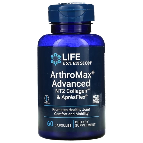 라이프익스텐션 ArthroMax 어드밴스드 NT2 콜라겐 및 ApresFlex 60캡슐