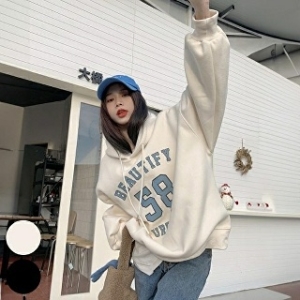 빅사이즈사랑해요 J884L401 뷰티어반나염기모후드티 JN