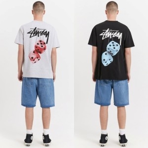 스투시 ST0L0200 남자 퍼지 다이스 헤비웨이트 반팔 티셔츠