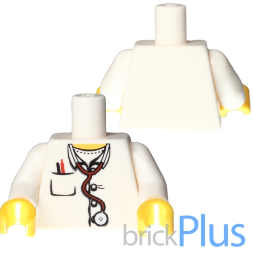 레고  부품 토르소 의사 가운 청진기 화이트 Black Torso Batman Jacket Formal with Lavender ..