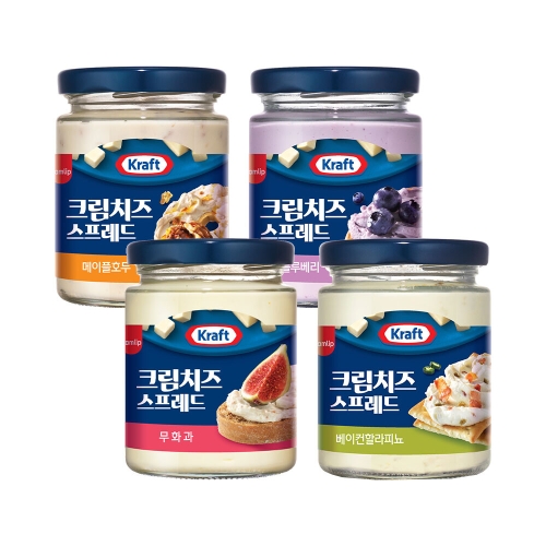 SPC삼립  크래프트 크림치즈 스프레드 무화과 200g 2개 + 메이플호두 200g 2개