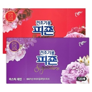 피죤 건조기용 시그니처 미스틱레인 120매 + 플라워페스티벌 120매