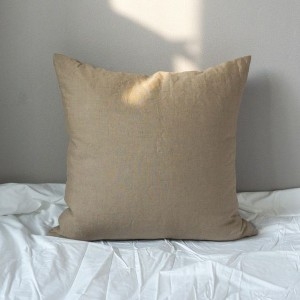 다커  LIN03 린넨 솔리드 쿠션커버  브라운