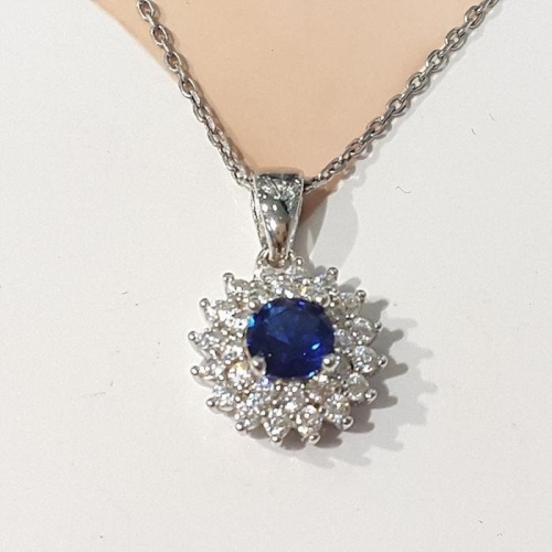 블루케이  사파이어 합성석 목걸이241205-24탄생석