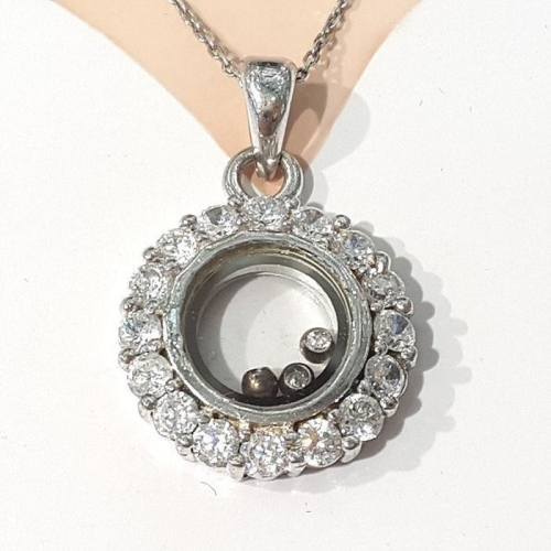 블루케이  실버 큐빅다이아컷목걸이241205-23원형